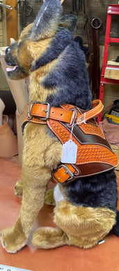 Tooled Leather Dog Harness