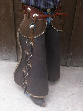 Custom leather Batwing Chaps